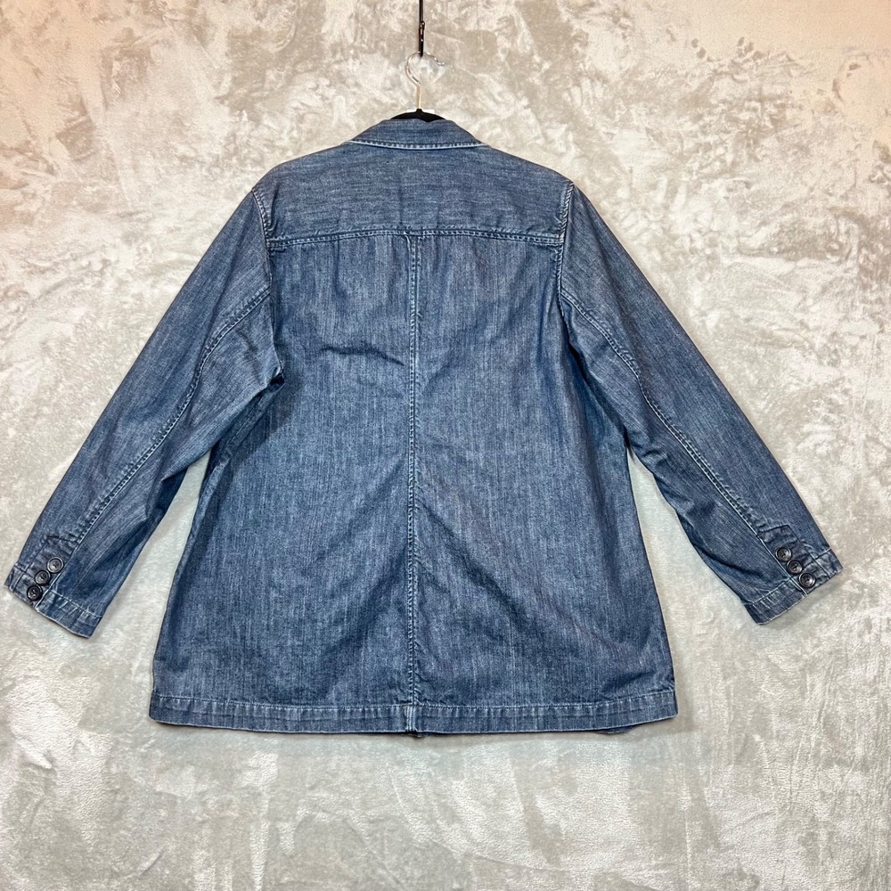Lands' End Denim Chore Jacket Women's L/XL* (no tag) Classic Cotton Preppy - Picture 2 of 9